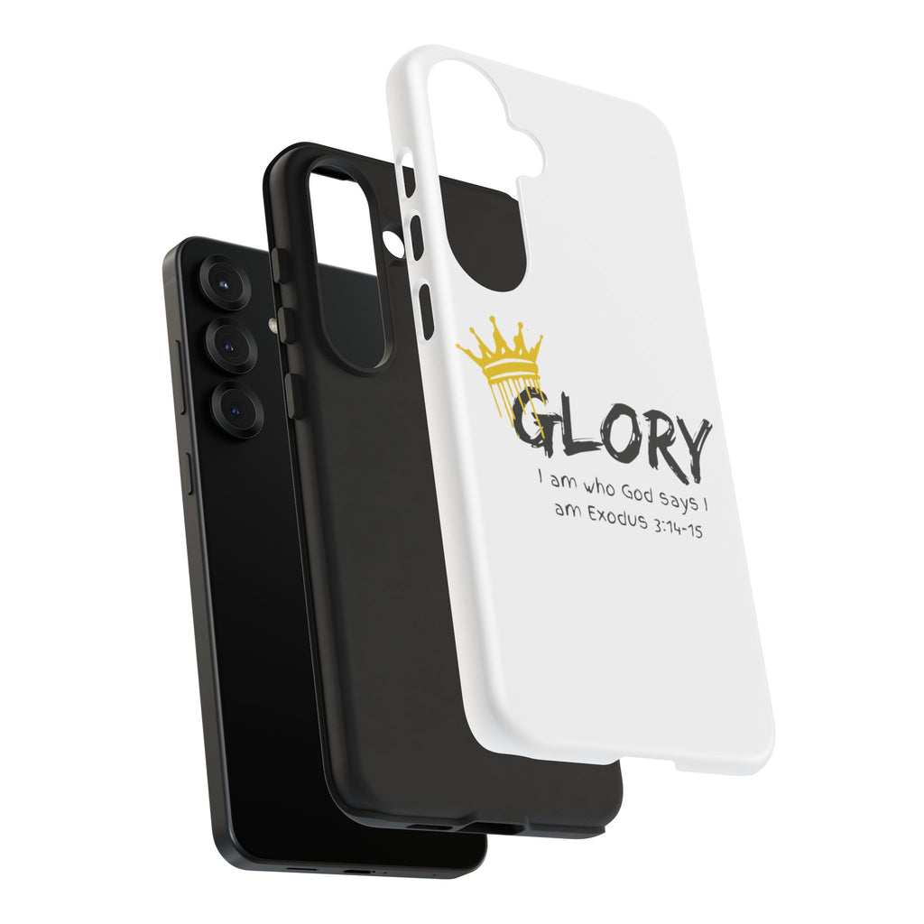 Glory Crown Christian Phone Case — 'I Am Who God Says I Am' Exodus 3:14–15 Tough Phone Case