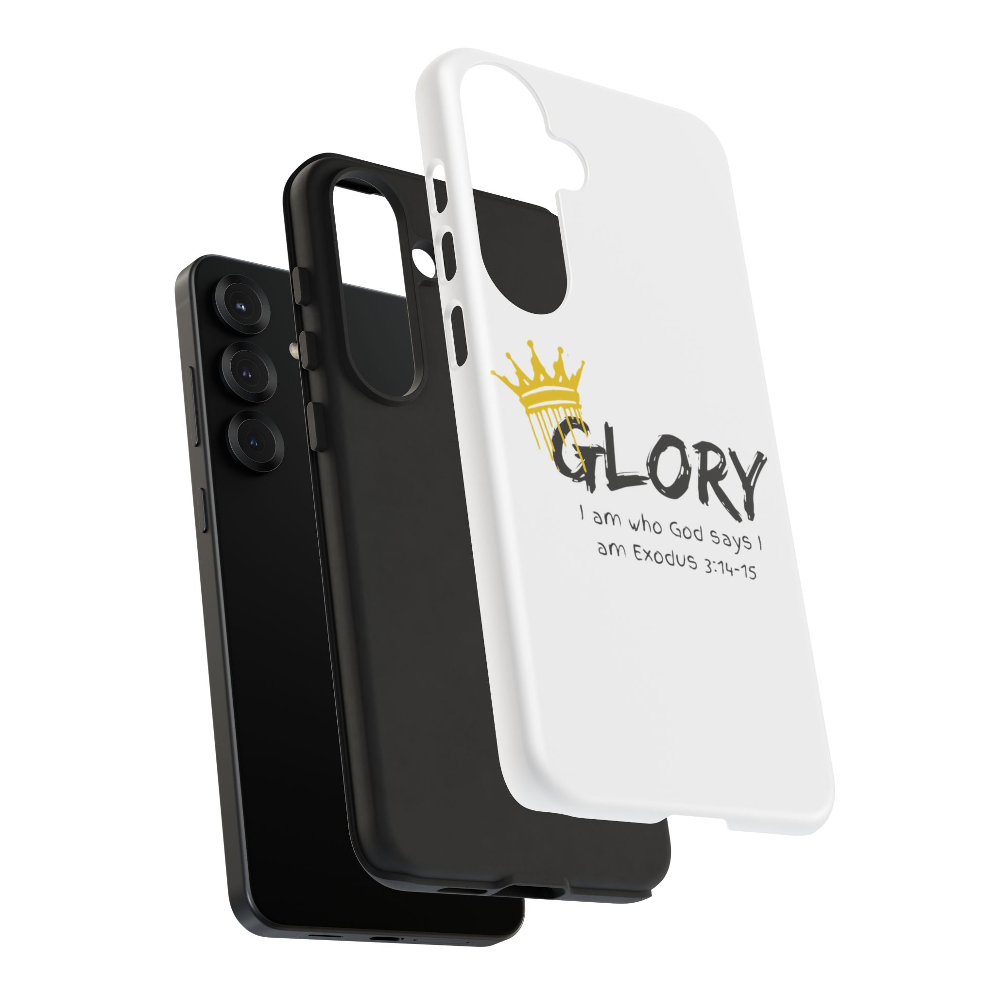 Glory Crown Christian Phone Case — 'I Am Who God Says I Am' Exodus 3:14–15 Tough Phone Case